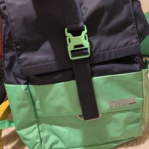 New Thule Black and Mint Backpack